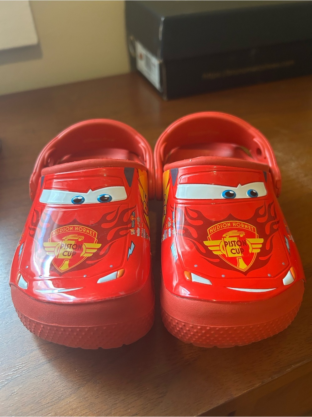 Red Lightning Race Car Kids Clog Shoes - Piston Cup Design